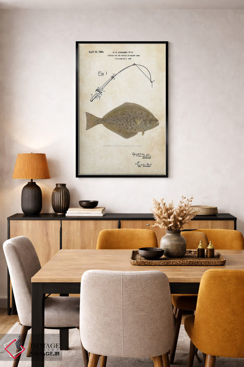تابلو دکوراتیو طعمه ماهیگیری هالیبوت اثر پتنت ۷۷ - D6B