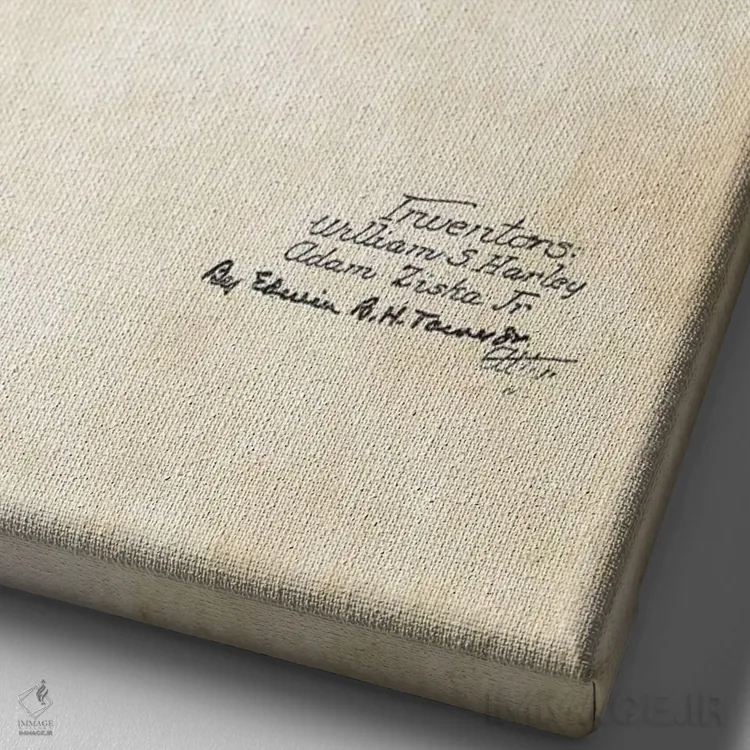 تابلو دکوراتیو موتورسیکلت هارلی دیویدسون اثر پتنت ۷۷ - نمای نزدیک بافت بوم