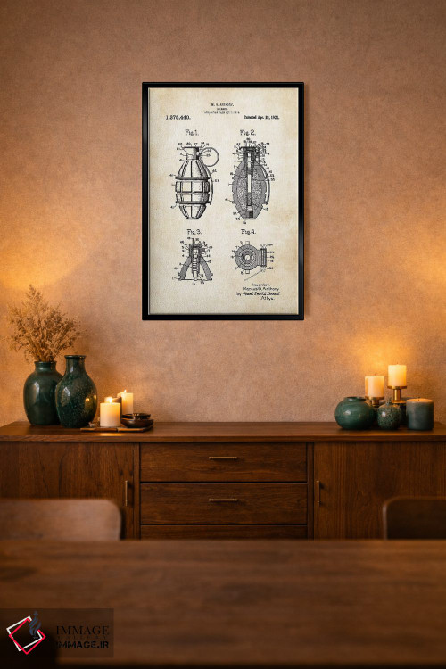 تابلو دکوراتیو نارنجک دستی اثر پتنت ۷۷ - D1B