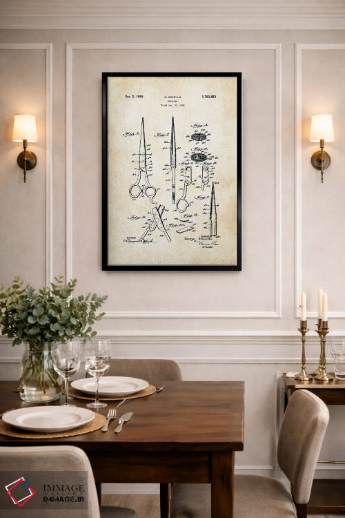 تابلو دکوراتیو قیچی آرایشگری اثر پتنت ۷۷ - D2B