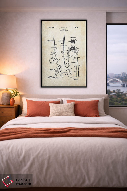 تابلو دکوراتیو قیچی آرایشگری اثر پتنت ۷۷ - D3B