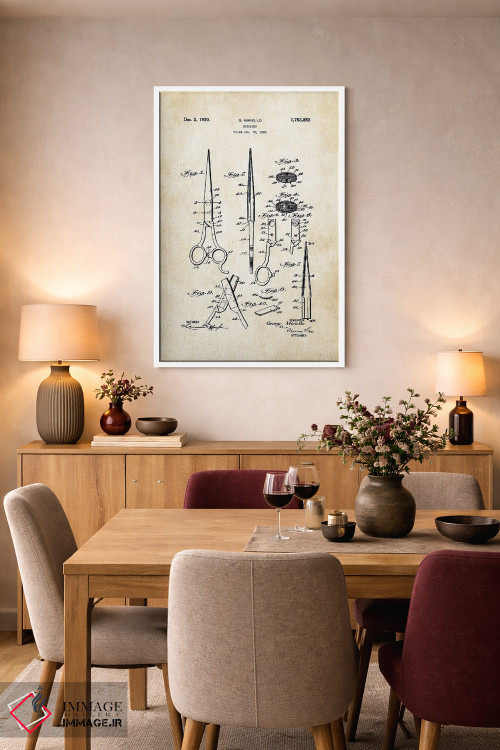 تابلو دکوراتیو قیچی آرایشگری اثر پتنت ۷۷ - D5W