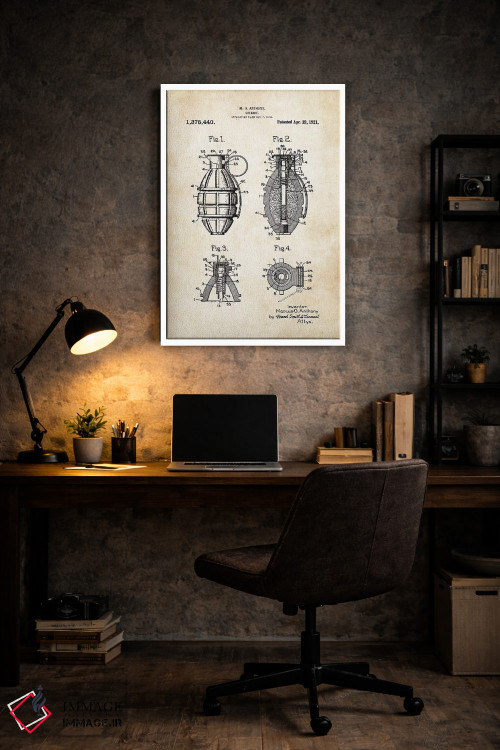 تابلو دکوراتیو نارنجک دستی اثر پتنت ۷۷ - D6W