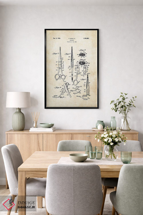 تابلو دکوراتیو قیچی آرایشگری اثر پتنت ۷۷ - D6B