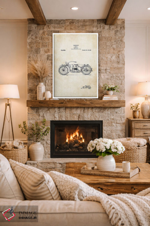 تابلو دکوراتیو موتورسیکلت هارلی دیویدسون اثر پتنت ۷۷ - D1W