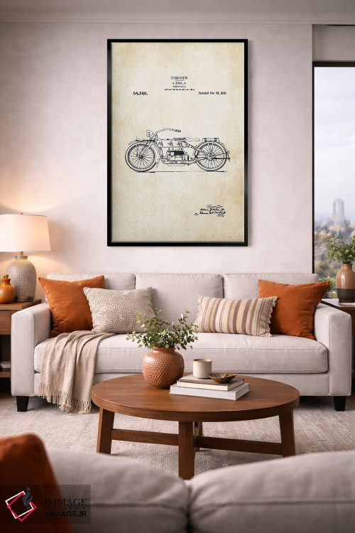 تابلو دکوراتیو موتورسیکلت هارلی دیویدسون اثر پتنت ۷۷ - D3B