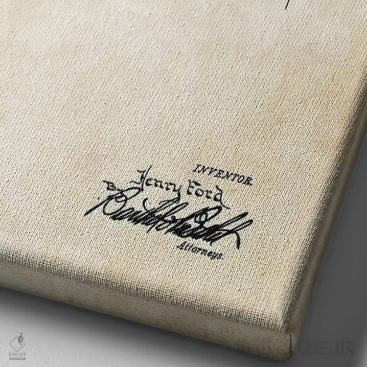 تابلو دکوراتیو خودروی مدل T هنری فورد اثر پتنت ۷۷ - نمای نزدیک بافت بوم