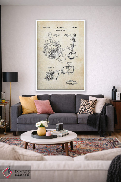 تابلو دکوراتیو موتورسیکلت هارلی دیویدسون اثر پتنت ۷۷ - D1W