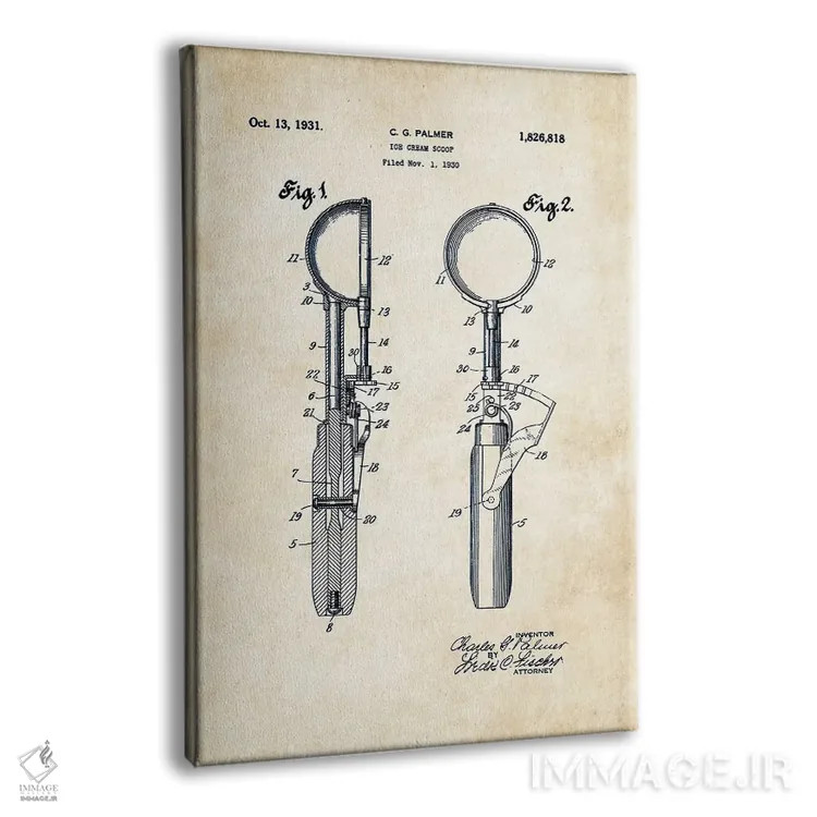 تابلو دکوراتیو اسکوپ بستنی اثر پتنت ۷۷ - نمای پرسپکتیو محصول