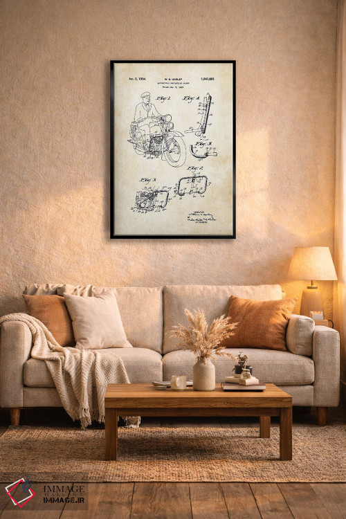 تابلو دکوراتیو موتورسیکلت هارلی دیویدسون اثر پتنت ۷۷ - D5B