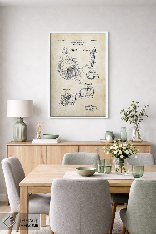 تابلو دکوراتیو موتورسیکلت هارلی دیویدسون اثر پتنت ۷۷ - D6W