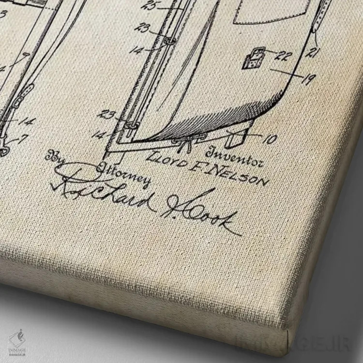 تابلو دکوراتیو کوله پشتی کوهنوردی و کمپینگ اثر پتنت ۷۷ - نمای نزدیک بافت بوم