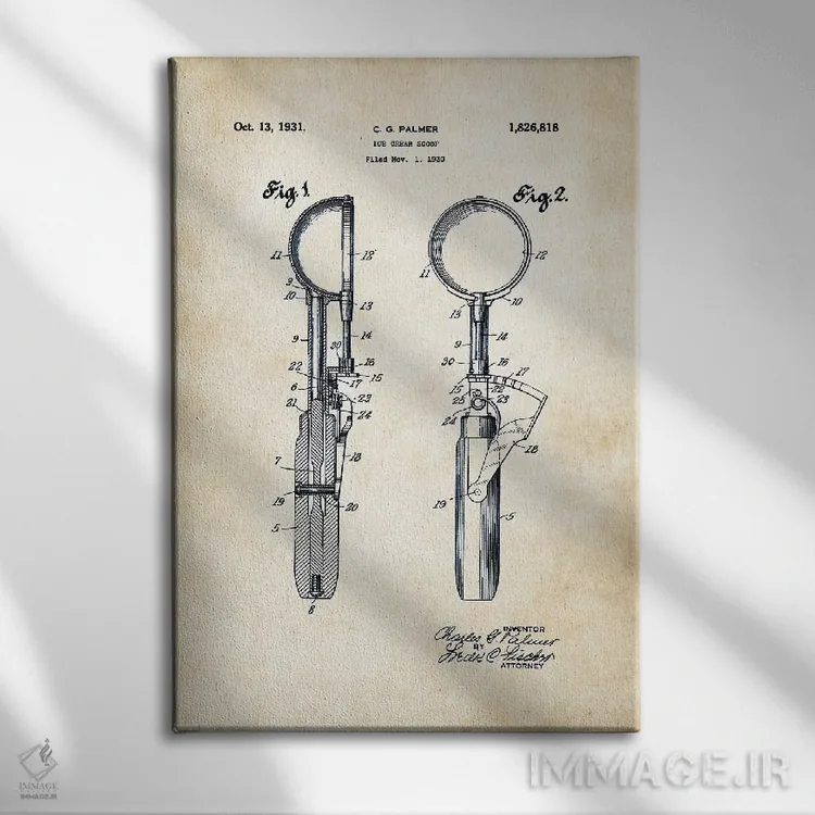 تابلو دکوراتیو اسکوپ بستنی اثر پتنت ۷۷ - نمای روبهرو روی دیوار