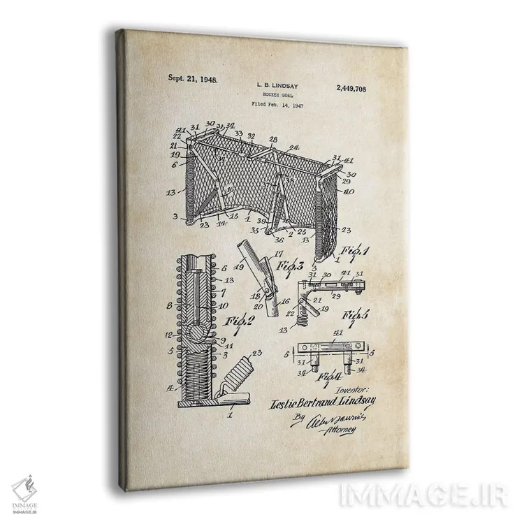 تابلو دکوراتیو دروازه هاکی روی یخ اثر پتنت ۷۷ - نمای پرسپکتیو محصول