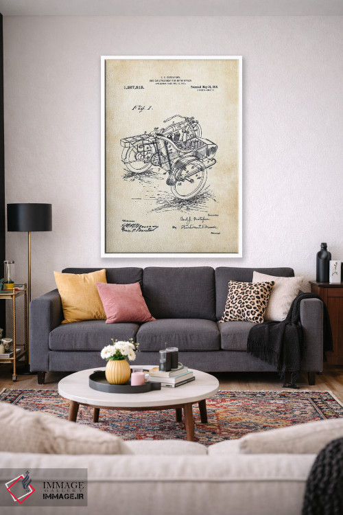 تابلو دکوراتیو سایدکار هارلی دیویدسون اثر پتنت ۷۷ - D1W