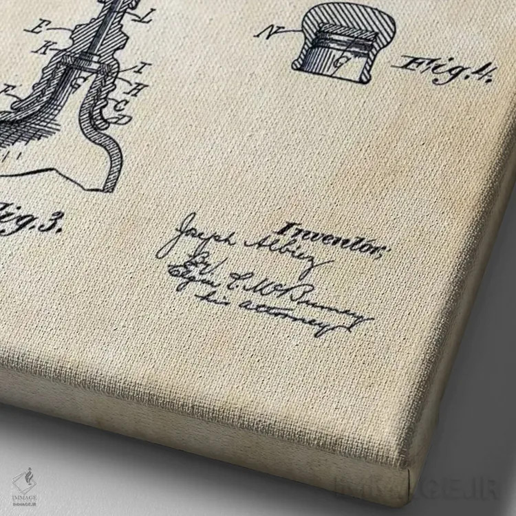 تابلو دکوراتیو بطری عطر قدیمی اثر پتنت ۷۷ - نمای نزدیک بافت بوم