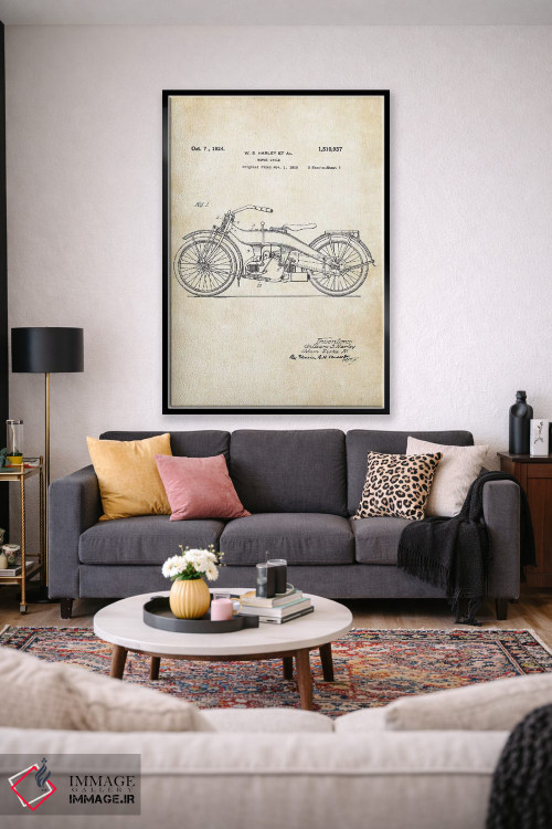 تابلو دکوراتیو موتورسیکلت هارلی دیویدسون اثر پتنت ۷۷ - D2B