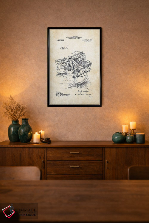 تابلو دکوراتیو سایدکار هارلی دیویدسون اثر پتنت ۷۷ - D3B
