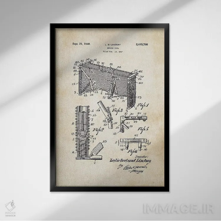تابلو دکوراتیو دروازه هاکی روی یخ اثر پتنت ۷۷ - نمای قابدار مشکی