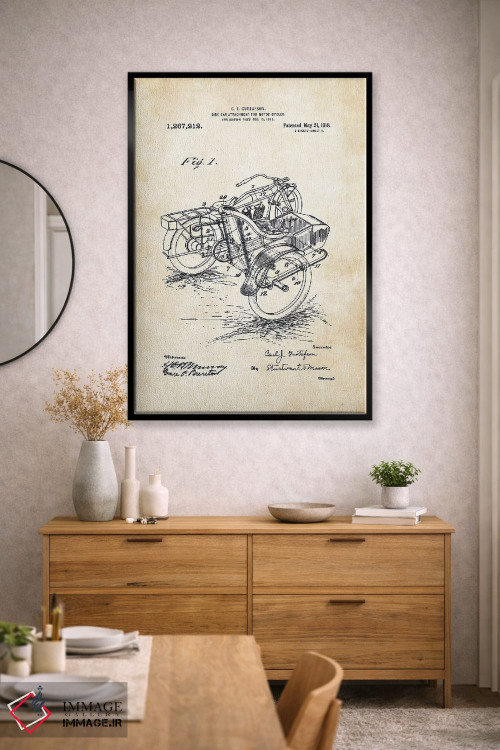 تابلو دکوراتیو سایدکار هارلی دیویدسون اثر پتنت ۷۷ - D4B
