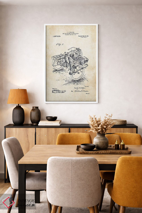 تابلو دکوراتیو سایدکار هارلی دیویدسون اثر پتنت ۷۷ - D6W