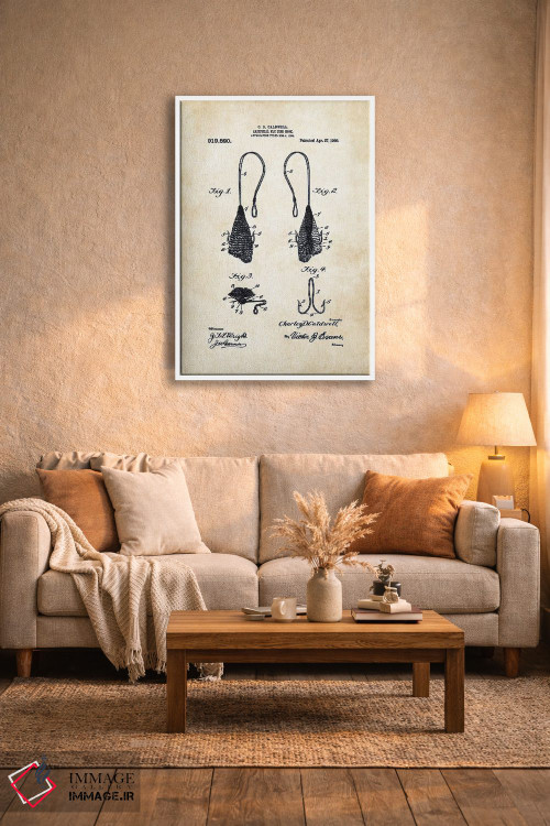 تابلو دکوراتیو قلاب فلای ماهی گیری عتیقه اثر پتنت ۷۷ - D4W