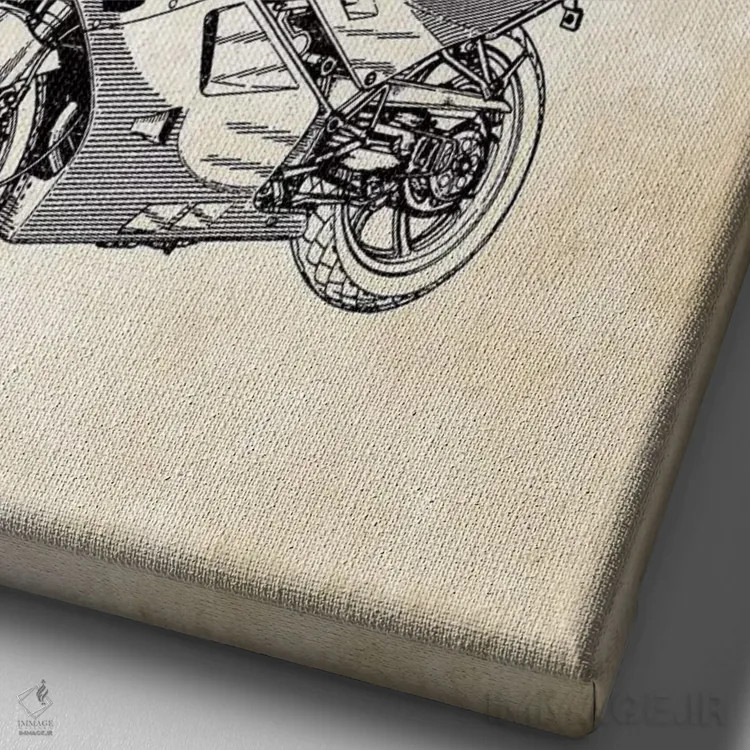 تابلو دکوراتیو موتورسیکلت هوندا اثر پتنت ۷۷ - نمای نزدیک بافت بوم