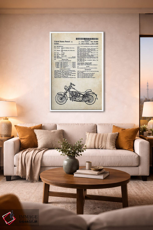 تابلو دکوراتیو موتورسیکلت سوپرگلاید هارلی دیویدسون اثر پتنت ۷۷ - D1W