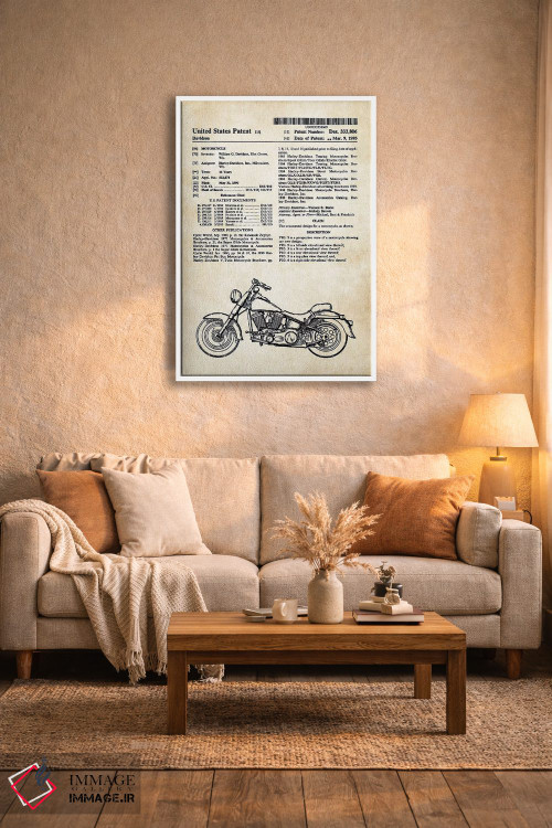 تابلو دکوراتیو موتورسیکلت سوپرگلاید هارلی دیویدسون اثر پتنت ۷۷ - D2W