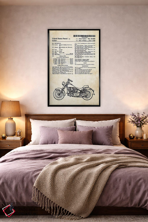 تابلو دکوراتیو موتورسیکلت سوپرگلاید هارلی دیویدسون اثر پتنت ۷۷ - D3B