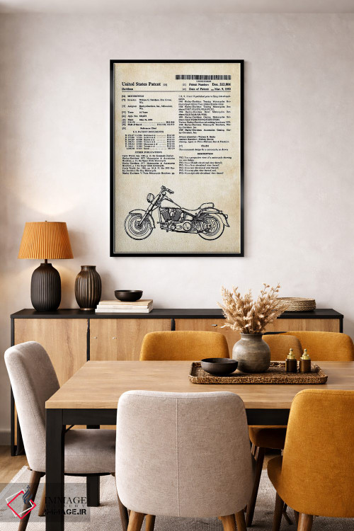 تابلو دکوراتیو موتورسیکلت سوپرگلاید هارلی دیویدسون اثر پتنت ۷۷ - D4B