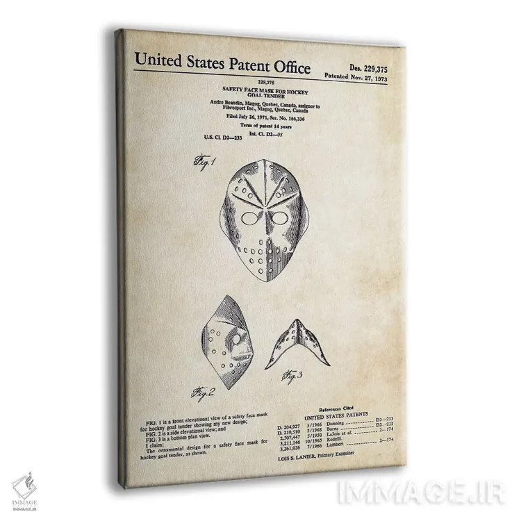 تابلو دکوراتیو ماسک هاکی جیسون ورهیز اثر پتنت ۷۷ - نمای پرسپکتیو محصول