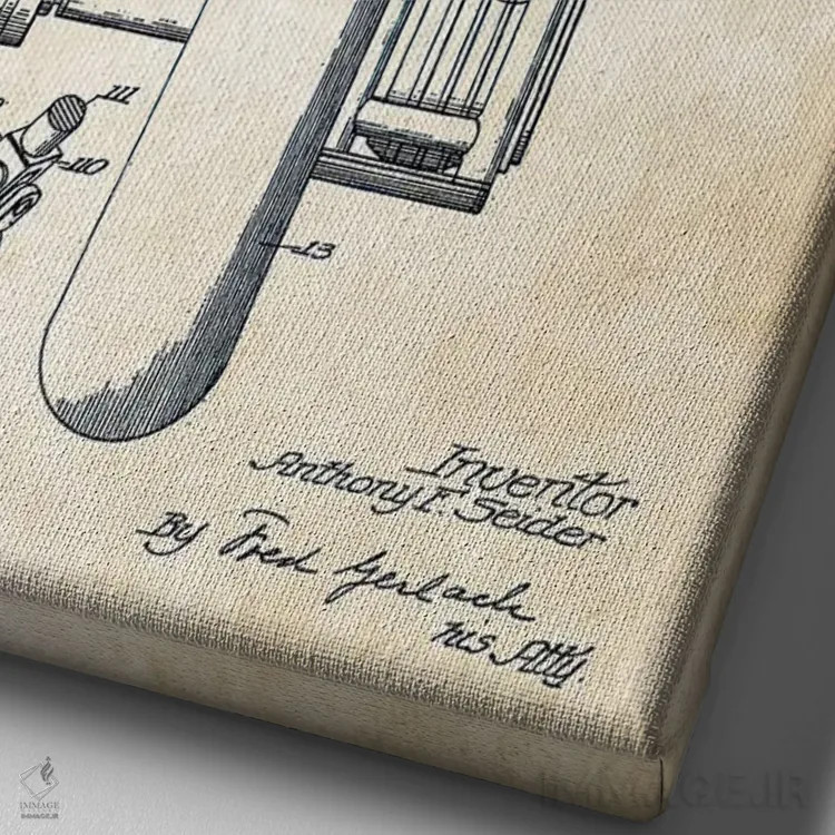 تابلو دکوراتیو موتورسیکلت اینباور اثر پتنت ۷۷ - نمای نزدیک بافت بوم