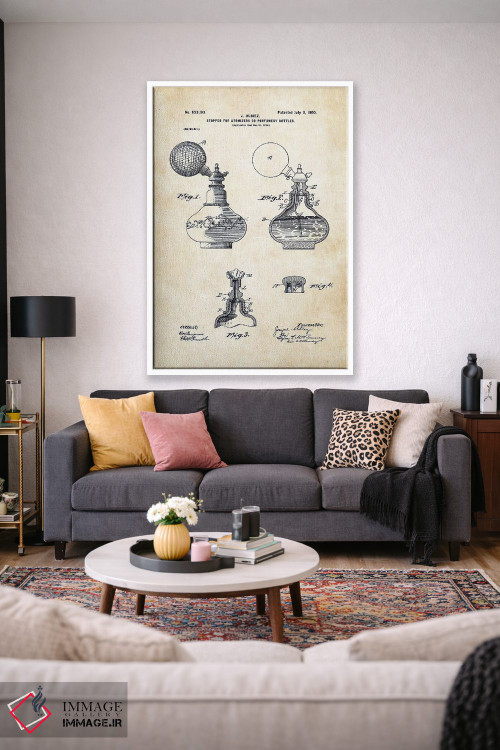 تابلو دکوراتیو بطری عطر قدیمی اثر پتنت ۷۷ - D1W