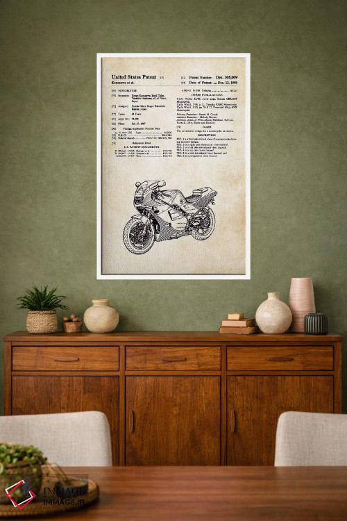 تابلو دکوراتیو موتورسیکلت هوندا اثر پتنت ۷۷ - D2W