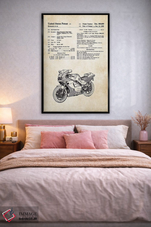 تابلو دکوراتیو موتورسیکلت هوندا اثر پتنت ۷۷ - D3B