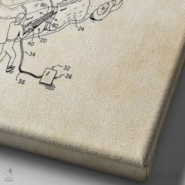 تابلو دکوراتیو ابزار نجات آتش نشانی اثر پتنت ۷۷ - نمای نزدیک بافت بوم