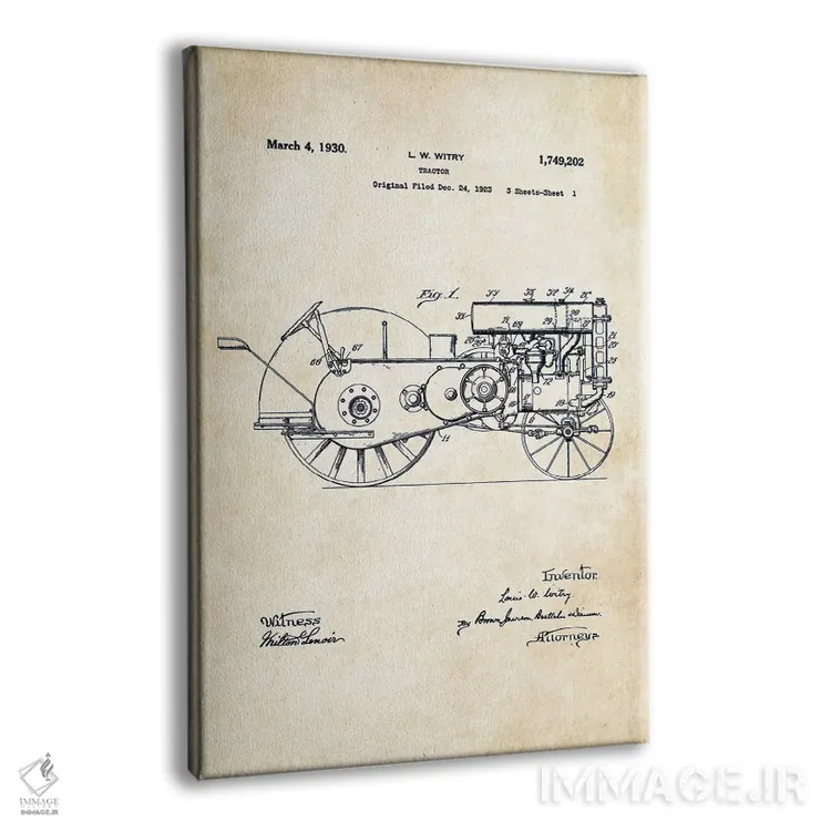 تابلو دکوراتیو تراکتور جان دیر اثر پتنت ۷۷ - نمای پرسپکتیو محصول