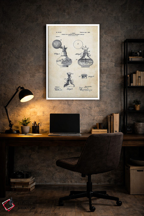 تابلو دکوراتیو بطری عطر قدیمی اثر پتنت ۷۷ - D5W