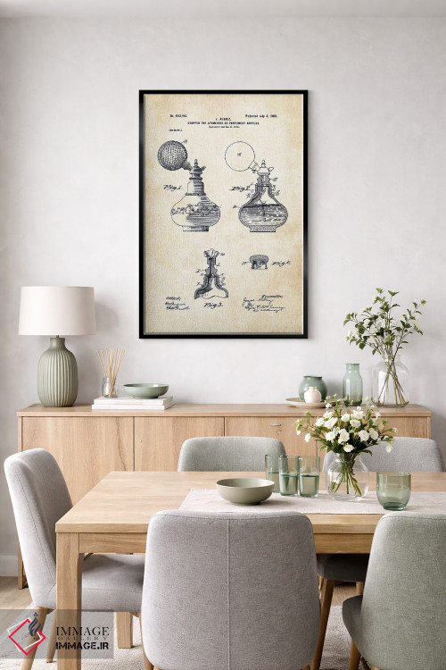 تابلو دکوراتیو بطری عطر قدیمی اثر پتنت ۷۷ - D6B