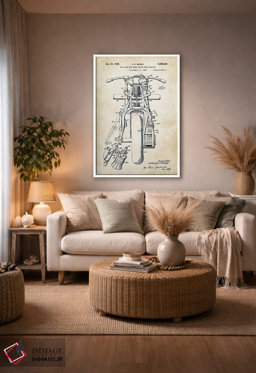 تابلو دکوراتیو موتورسیکلت اینباور اثر پتنت ۷۷ - D4W