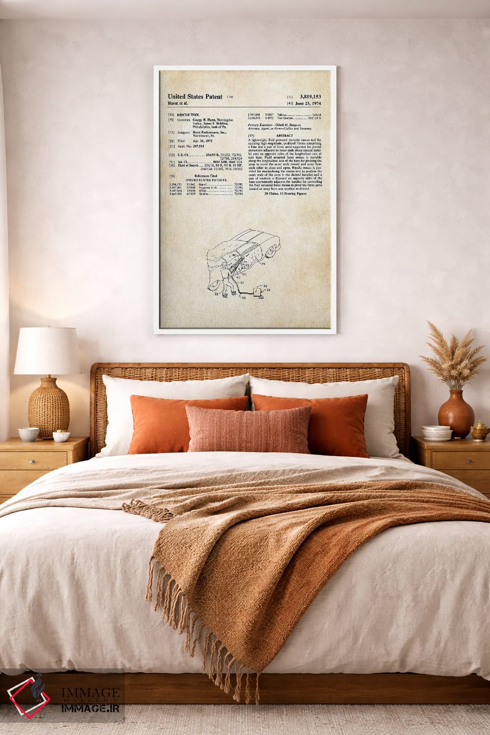 تابلو دکوراتیو ابزار نجات آتش نشانی اثر پتنت ۷۷ - D2W