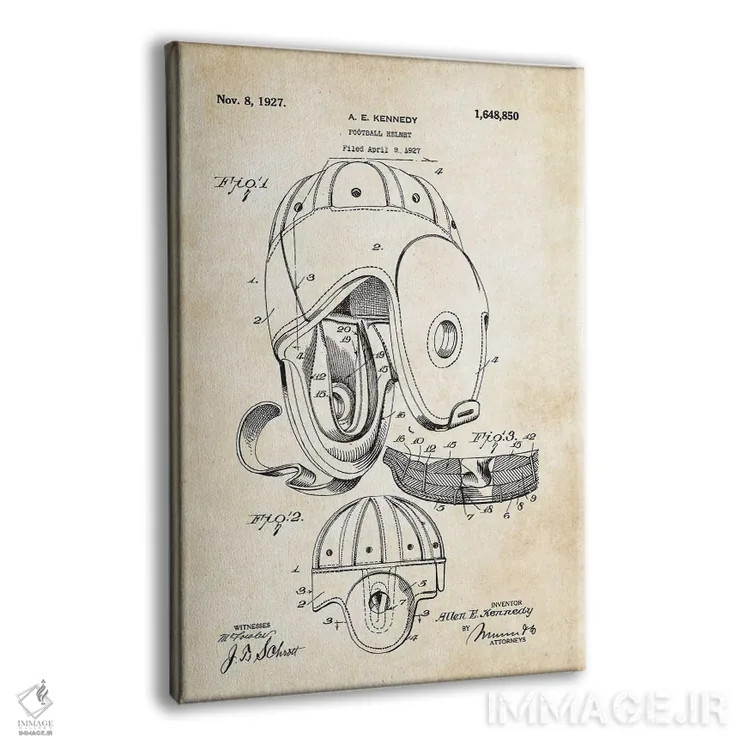 تابلو دکوراتیو کلاه فوتبال چرمی اثر پتنت ۷۷ - نمای پرسپکتیو محصول