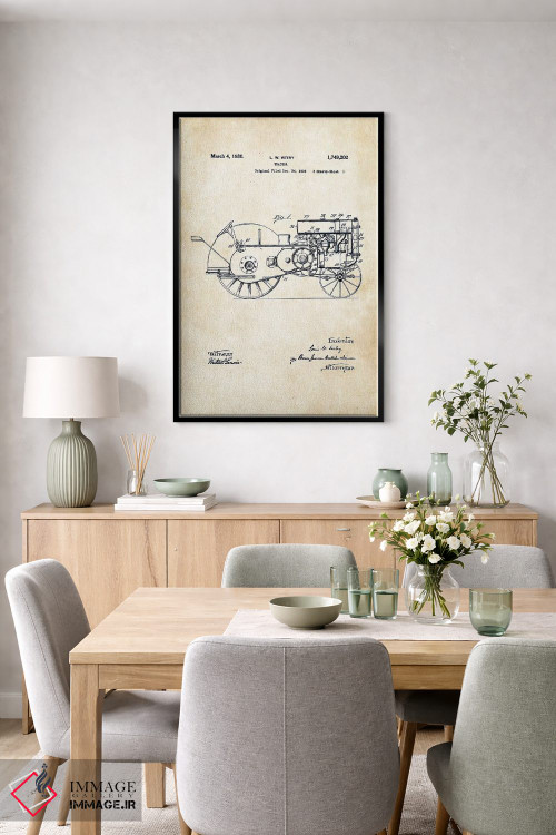 تابلو دکوراتیو تراکتور جان دیر اثر پتنت ۷۷ - D6B