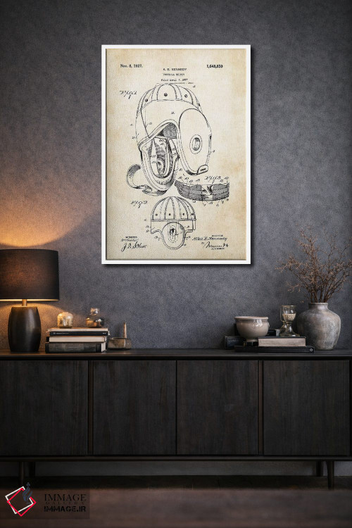 تابلو دکوراتیو کلاه فوتبال چرمی اثر پتنت ۷۷ - D1W