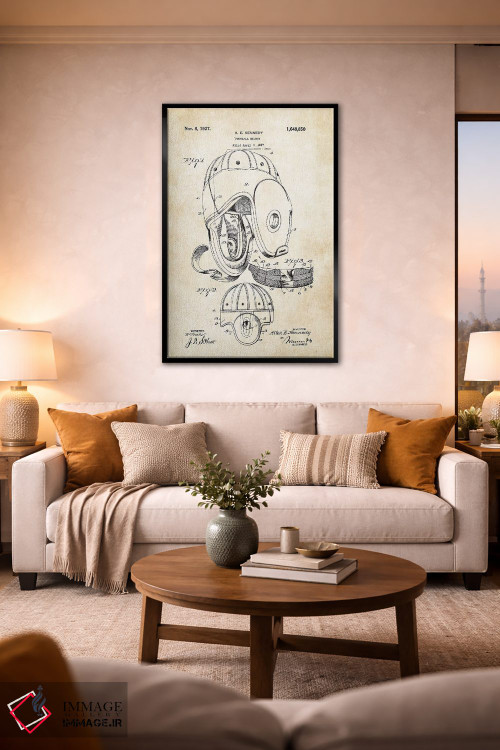 تابلو دکوراتیو کلاه فوتبال چرمی اثر پتنت ۷۷ - D2B