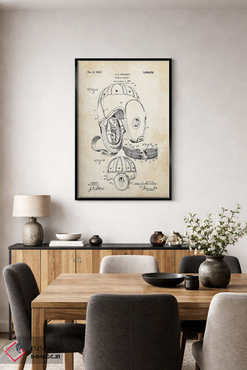 تابلو دکوراتیو کلاه فوتبال چرمی اثر پتنت ۷۷ - D5B