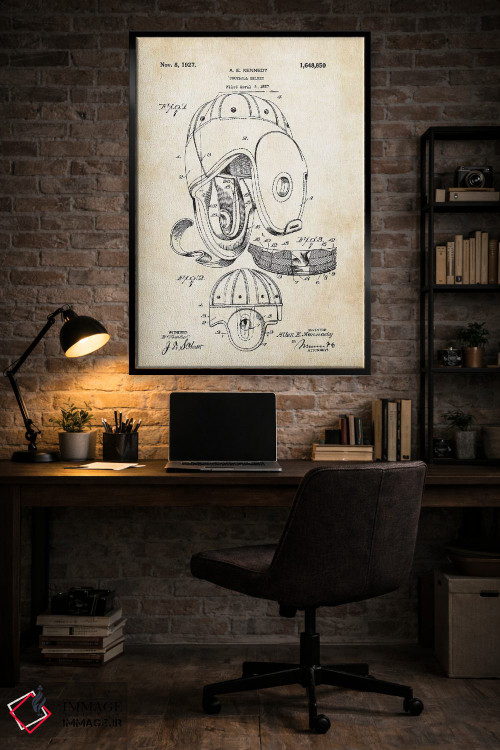 تابلو دکوراتیو کلاه فوتبال چرمی اثر پتنت ۷۷ - D6B