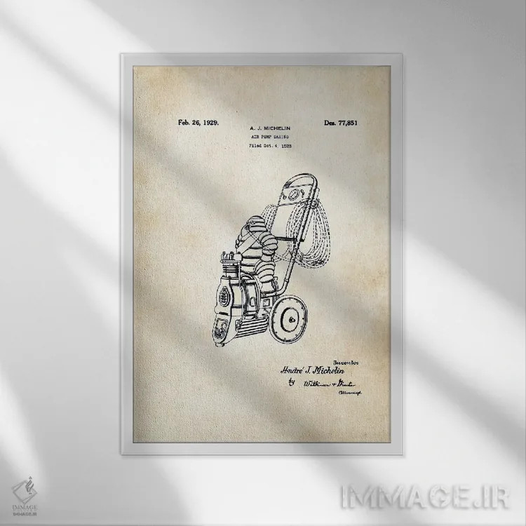 تابلو دکوراتیو میشلن من اثر پتنت ۷۷ - نمای قابدار سفید