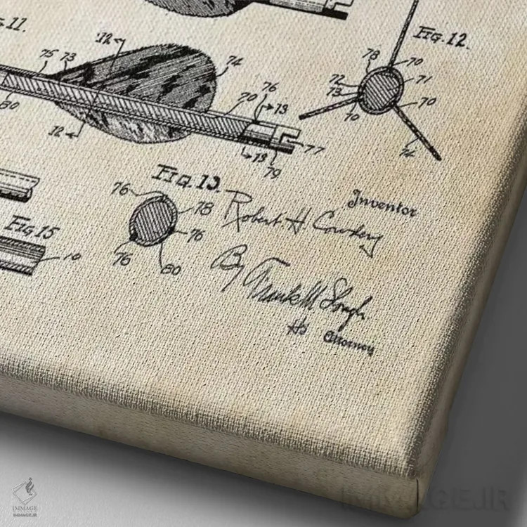 تابلو دکوراتیو تیر کمان اثر پتنت ۷۷ - نمای نزدیک بافت بوم